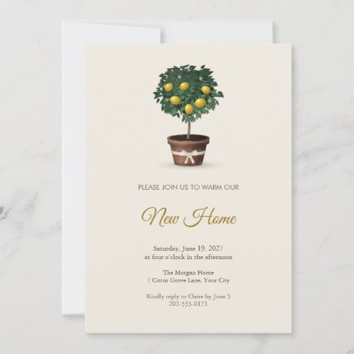 Potted Lemon Tree Housewarming Invitation