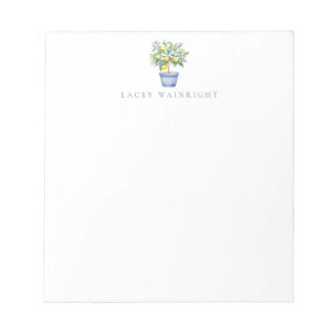 Potted Lemon Tree Personalized Notepad