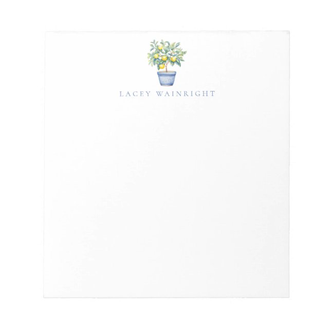 Potted Lemon Tree Personalized Notepad (Front)