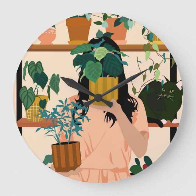 Potted Oasis Large Clock (Front)