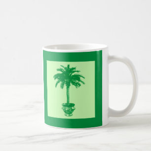 Potted Palm Tree - emerald and light green Coffee Mug