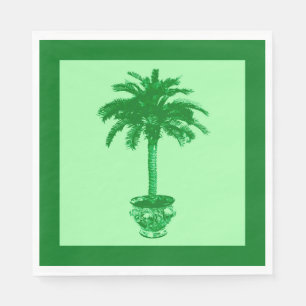 Potted Palm Tree in Emerald and Light Green Napkins