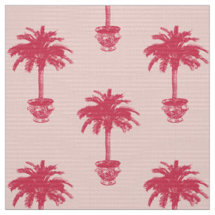 Potted Palm Tree in Shades of Coral Pink Fabric