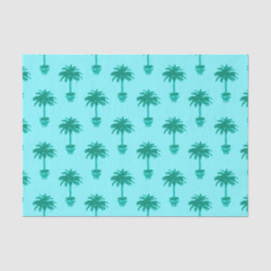 Potted Palm Tree in Turquoise and Aqua Tissue Paper