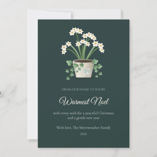 Potted Paperwhite Family Christmas Card