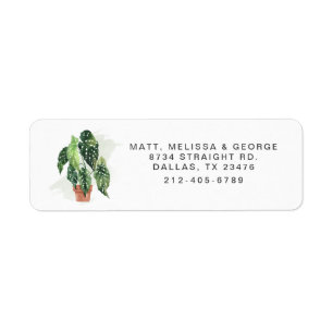 Potted Plant Greenery Return Address Label