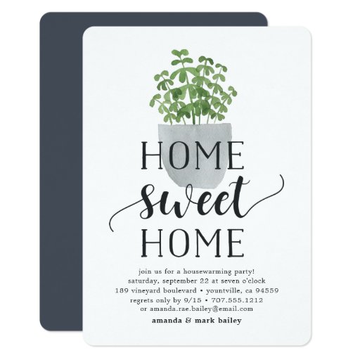 Potted Plant Housewarming Party Invitation