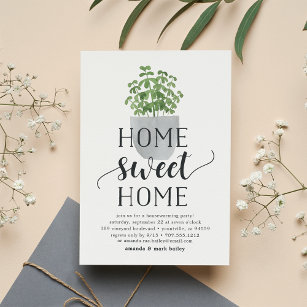 Potted Plant   Housewarming Party Invitation