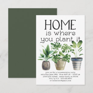 Potted Plant Housewarming Party Invitation