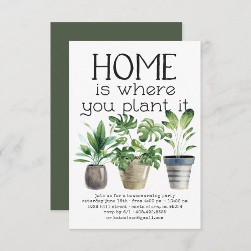 Potted Plant  Housewarming Party Invitation