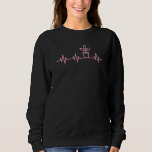 Potted Plant Lifeline Heartbeat Pulse Love Heart L Sweatshirt
