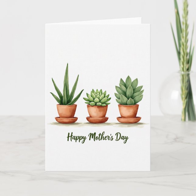 Potted Plant Mothers Day Card (Front)
