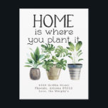 Potted Plant | Moving Announcement Postcard<br><div class="desc">Friends and family will be delighted to receive the news of your new Home Sweet Home with our enchanting moving announcement postcards featuring a remarkable watercolor illustration on both sides. Add your custom wording to this design by using the "Edit this design template" boxes on the right hand side of...</div>