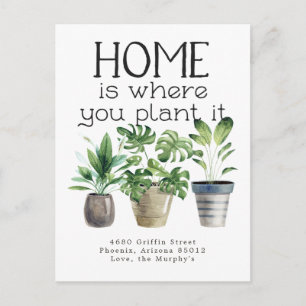 Potted Plant   Moving Announcement Postcard