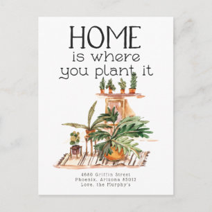 Potted Plant Moving Announcement Postcard