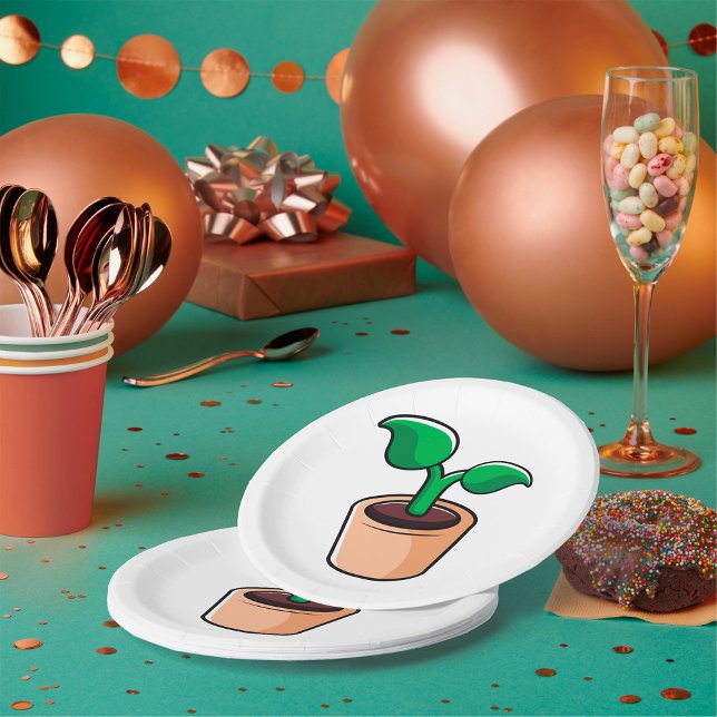 Potted Plant Paper Plates (Creator Uploaded)