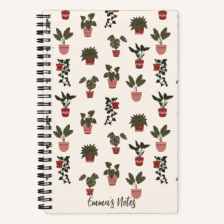 Potted plant spiral notebook | cute journal