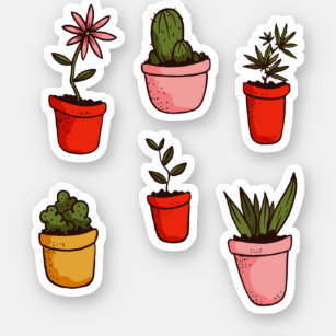 Potted Plants and Succulents Pack Sticker