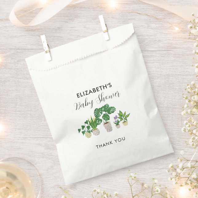 Potted Plants Baby Shower Bloom Custom Botanical Favor Bag (Clipped)