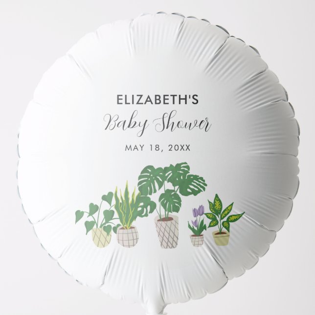 Potted Plants Baby Shower Bloom Greenery Botanical Balloon (Front)