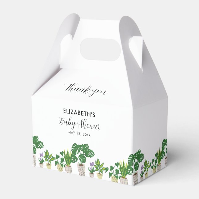 Potted Plants Baby Shower Bloom Greenery Botanical Favor Boxes (Front Side)