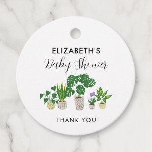 Potted Plants Baby Shower Bloom Greenery Botanical Favor Tags