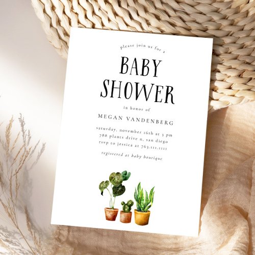 Potted Plants Baby Shower Invitation