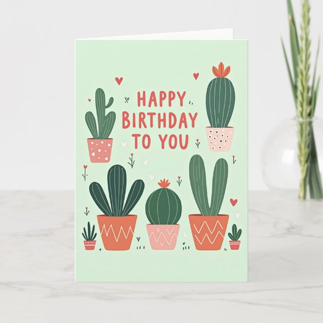 Potted Plants Birthday Card (Front)