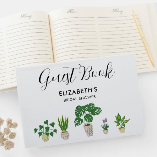 Potted Plants Bridal Shower Greenery Custom Guest Book