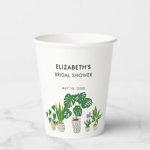 Potted Plants Bridal Shower Greenery Custom Paper Cups