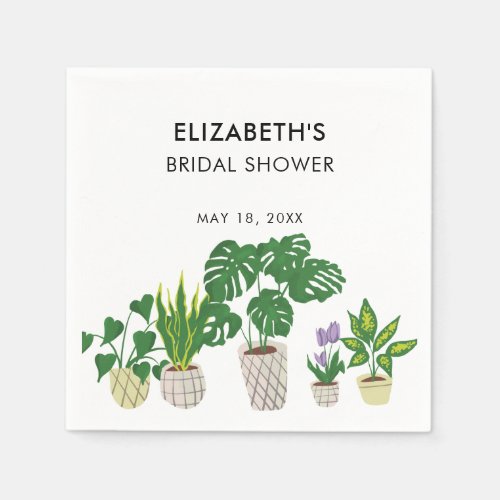 Potted Plants Bridal Shower Greenery  Elegant Napkins