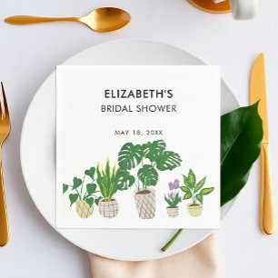 Potted Plants Bridal Shower Greenery  Elegant Napkins