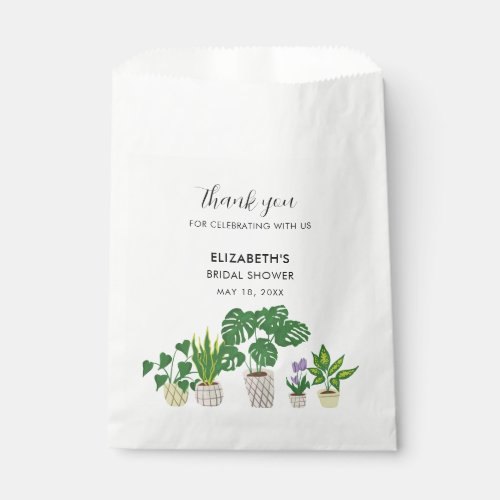 Potted Plants Bridal Shower Greenery Thank you  Favor Bag