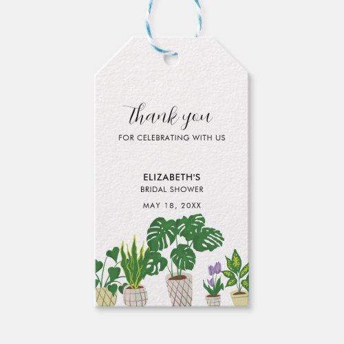 Potted Plants Bridal Shower Greenery Thank you  Gift Tags