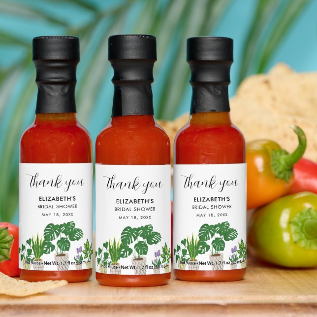 Potted Plants Bridal Shower Greenery Thank you  Hot Sauces (Multi)
