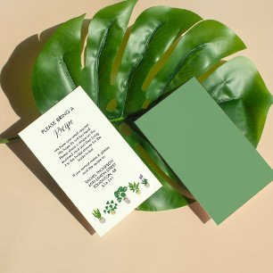 Potted Plants Bridal Shower Recipe Request Card