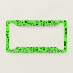 Potted Plants Cactus Succulents Handmade Pattern License Plate Frame