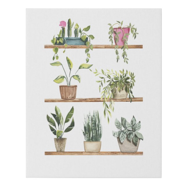Potted plants display faux canvas print (Front)