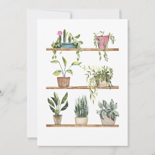 Potted plants display thank you card