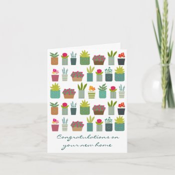 Potted Plants Housewarming New Home Card by cbendel at Zazzle