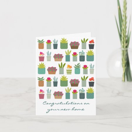 Potted Plants Housewarming New Home Card
