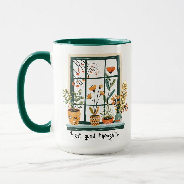 Potted Plants Mental Health Positivity  Mug (Left)