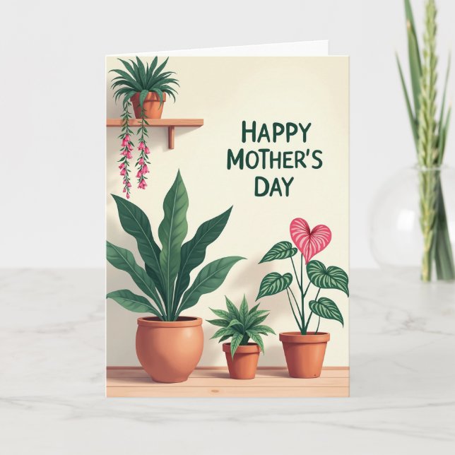 Potted Plants Mothers Day Card (Front)
