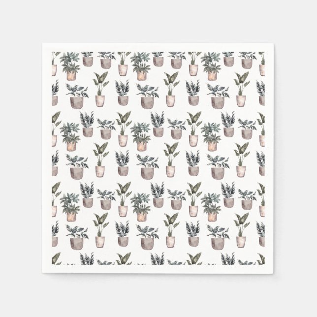 Potted Plants On White Napkins (Front)