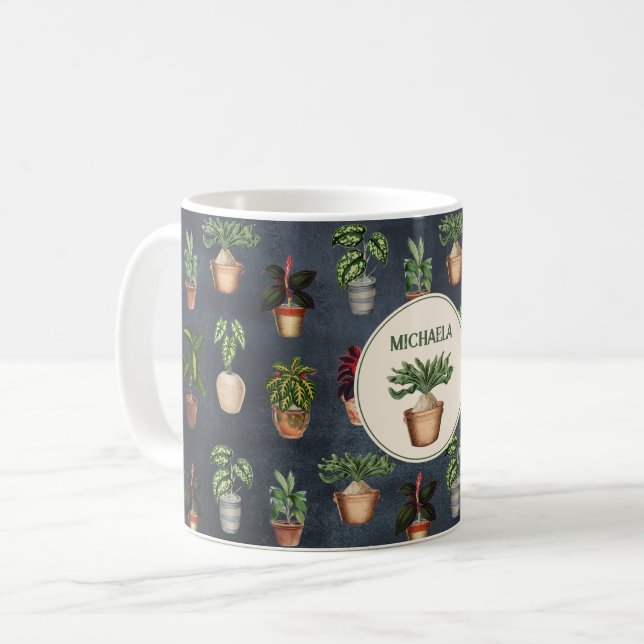 Potted Plants Terracotta Pots Rustic Coffee Mug (Front Left)