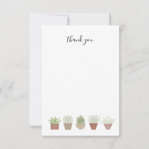 Potted Plants thank you note Card