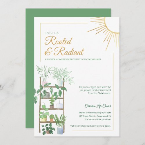 Potted Plants Watercolor Womens Bible Study Invitation