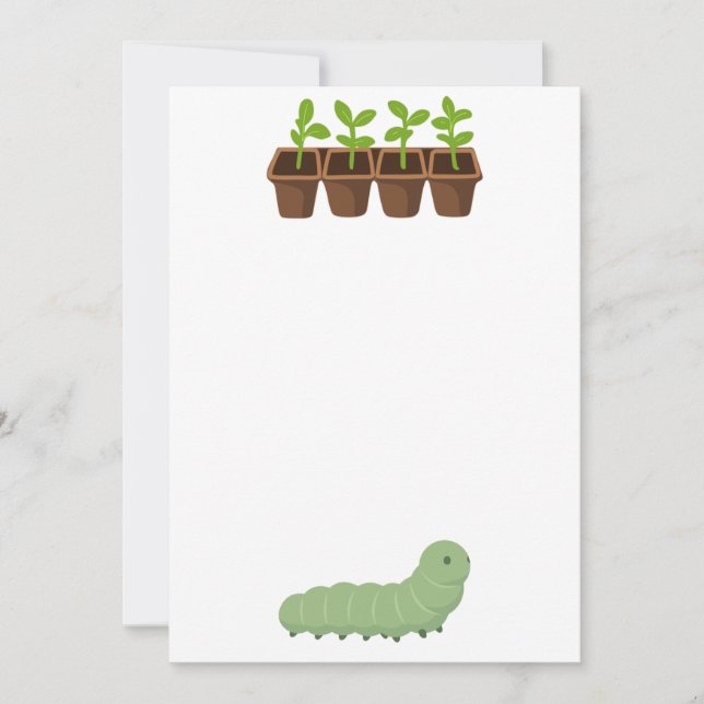 Potted Plants with A Caterpillar Invitation (Front)