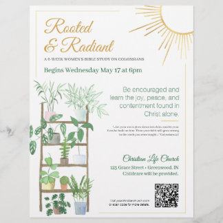 Potted Plants Women's Bible Study Flyer