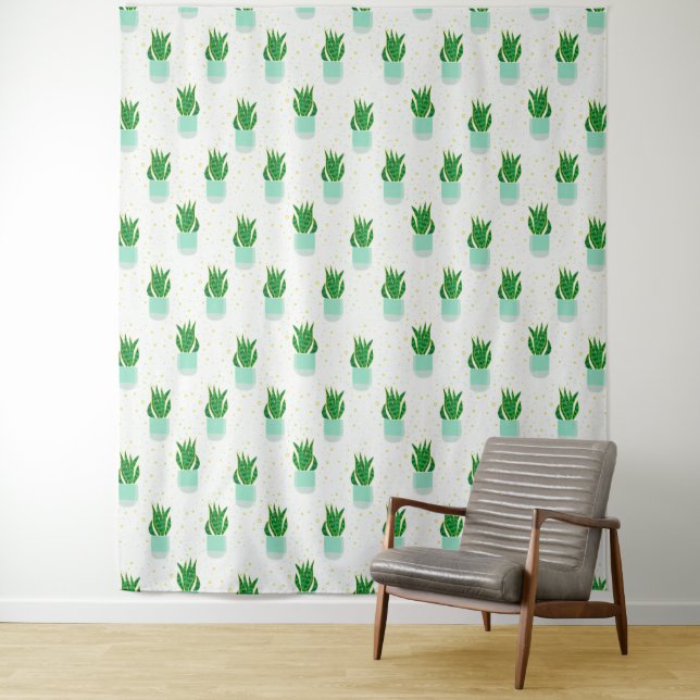 Potted Sansevieria Snake Plant Print Tapestry (In Situ)